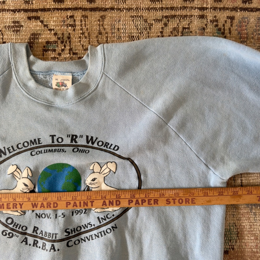 Vintage 1992 Ohio Rabbit Shows ARBA Convention Sweatshirt‎ Blue XL - Picture 3 of 6
